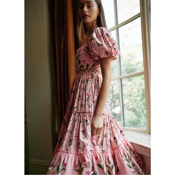 Agua by Agua Bendita Pacifico Pink Midi Dress Size Small - Picture 3 of 4